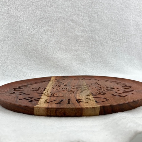 Troublemakers Carved Wooden Platter “Wicked Chickens Lay Deviled Eggs 11” - Picture 7 of 10